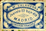 J.M. Calahorra, Encuadernador, Madrid, Spain (29mm x 20mm). Courtesy of Robert Behra.