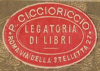 P. Ciccioriccio, Legatoria di Libri, Roma (32mm x 22mm)