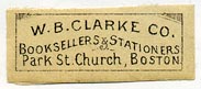 W.B. Clarke Co., Boston (29mm x 11mm)