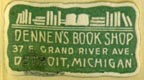 Dennen's Book Shop, Detroit, Michigan (23mm x 13mm, after 1924)