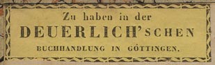 Deuerlich, Buchhandlung, Gottingen, Germany (50mm x 14mm)