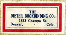 The Dieter Bookbinding Co., Denver, Colorado (37mm x 19mm)