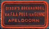 Dixon's Boekhandel, Apeldoorn, Netherlands (27mm x 16mm, ca.1930s/40s)
