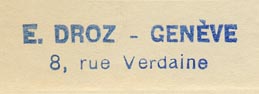 Librairie E. Droz, Geneva, Switzerland (36mm x 8mm, ca.1950s?)
