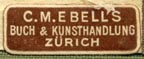 C.M. Ebell, Buch- & Kunsthandlung, Zurich, Switzerland (23mm x 8mm). Courtesy of Robert Behra.