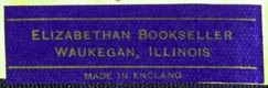 Elizabethan Bookseller, Waukegan, Illinois (39mm x 12mm). Courtesy of Robert Behra.