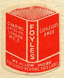 Foyles, London, England (21mm x 26mm, ca.1930).