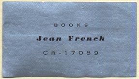 Jean French, Books (47mm x 27mm). Courtesy of Donald Francis.