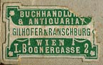 Gilhofer & Ranschburg, Buchhandlung & Antiquariat, Wien (23mm x 14mm)