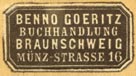 Benno Goeritz, Buchhandlung, Braunschweig, Germany (23mm x 12mm). Courtesy of R. Behra.