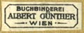 Albert G�nther, Buchbinderei, Wien, Austria (19mm x 7mm, ca.1879)