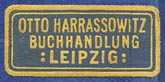 Otto Harrassowitz, Buchhandlung, Leipzig [Germany] (26mm x 12mm, ca.1929)