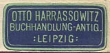 Otto Harrassowitz, Buchhandlung u. Antiquariat, Leipzig [Germany] (25mm x 12mm, ca.1924)