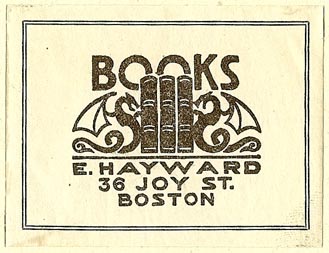 E. Hayward, Books, Boston, Massachusetts (51mm x 41mm)