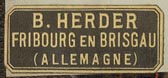B. Herder, Fribourg en Brisgau [Germany] (26mm x 11mm, ca.1898)