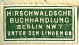 Hirschwaldsche Buchhandlung, Berlin, Germany (26mm x 14mm, ca.1926)