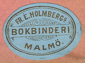 Fr.E.Holmberg, Bokbinderi, Malmo