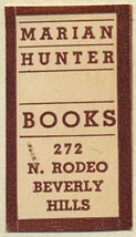 Marian Hunter - Books, Beverly Hills, California (20mm x 34mm)