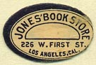 Jones' Book Store, Los Angeles, California (22mm x 15mm). Courtesy of Donald Francis.