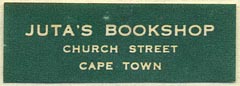 Juta's Bookshop, Cape Town, South Africa (39mm x 14mm). Courtesy of Donald Francis.