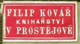Filip Kovar, Kniharstvi [bookbindery], Prostejove [Czech Rep] (26mm x 14mm)