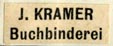 J. Kramer, Buchbinderei [Bern?] (17mm x 7mm, ca.1942)