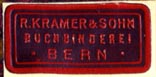 R. Kramer & Sohn, Buchbinderei, Bern (25mm x 12mm, ca.1925)