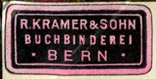 R. Kramer & Sohn, Buchbinderei, Bern (25mm x 12mm, ca.1927)