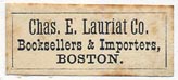 Charles E. Lauriat Co., Importers & Booksellers, Boston (26mm x 11mm)