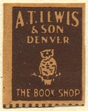 A.T. Lewis & Son, The Book Shop, Denver, Colorado (20mm x 25mm)
