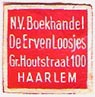 Erven Loosjes, Boekhandel, Haarlem, Netherlands (15mm x 15mm, ca.1930?). Courtesy of Michael Kunze.