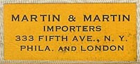 Martin & Martin, Importers, NY, Philadelphia & London (32mm x 6mm, ca.1922)