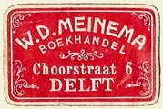W.D. Meinema, Boekhandel, Delft, Netherlands (28mm x 17mm)