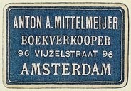 Anton A. Mittelmeijer, Boekverkooper, Amsterdam, Netherlands (29mm x 20mm)