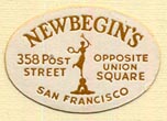 Newbegin's, San Francisco, California (24mm x 16mm). Courtesy of Donald Francis.