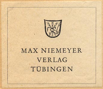 Max Niemeyer Verlag, Tubingen, Germany (56mm x 49mm, ca.1957).