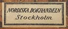 Nordiska Bokhandeln, Stockholm, Sweden (22mm x 9mm, ca.1921).