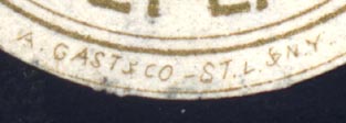 A.Gast & Co., St. Louis and New York -- printer's mark on H.Pembroke's label