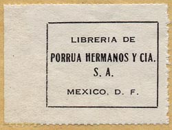 Libreria de Porrua Hermanos y Cia., Mexico City, Mexico (40mm x 30mm, ca.1956).