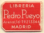 Libreria Pedro Pueyo, Madrid, Spain (23mm x 17mm). Courtesy of Donald Francis.