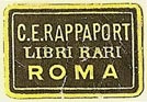 C.E. Rappaport, Libri Rari, Rome, Italy (21mm x 14mm). Courtesy of S. Loreck.