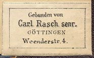 Carl Rasch, Gottingen, Germany (29mm x 18mm).