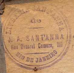 Livraria Sant'Anna de J.A. Sant'Anna, 
Rio de Janeiro (39mm dia., after 1914)