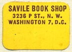 Savile Book Shop, Washington, DC (22mm x 16mm). Courtesy of Donald Francis.