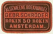 Gebr. Schrder, Algemeene Boekhandel, Amsterdam, Netherlands (27mm x 17mm)
