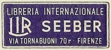 Seeber, Libreria Internazionale, Florence, Italy (36mm x 16mm)