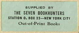 The Seven Bookhunters, New York (42mm x 17mm, ca.1940)