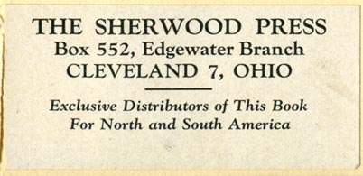 The Sherwood Press, Cleveland, Ohio (67mm x 31mm, ca.1939)