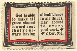 The Silent Evangel Society, Indianapolis, Indiana (40mm x 28mm). Courtesy of Donald Francis.
