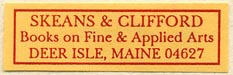 Skeans & Clifford, Books on Fine & Applied Arts, Deer Isle, Maine (37mm x 12mm)